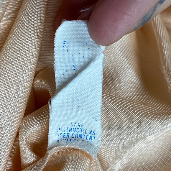 Vintage Womens Peach Lace Detail Long Slip Dress - Picture 6 of 7